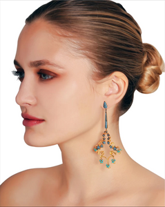 Celestial Turquoise Chandelier Earrings