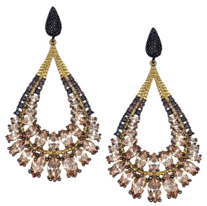 Champagne Teardrop Chandelier Earrings