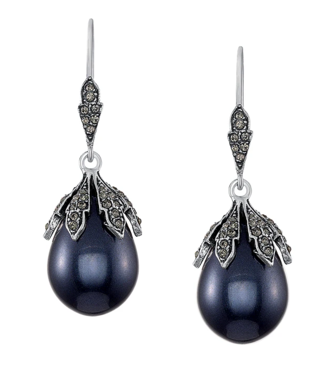 Real black pearl earrings shop