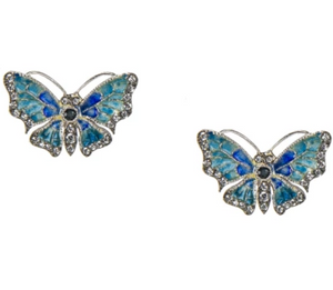 Dazzling Blue Butterfly Studs