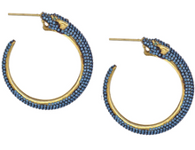 Load image into Gallery viewer, Turquoise Panther Hoop Earrings