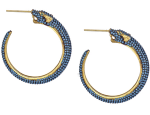 Turquoise Panther Hoop Earrings