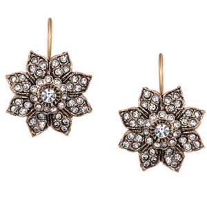 Vintage Starburst Floral Drop Earrings
