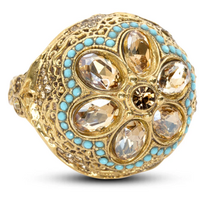 Vintage Gold Floral Bud Ring