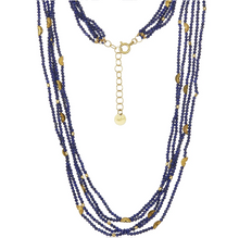 Load image into Gallery viewer, Half Moon 5-Strand Lapis Necklace