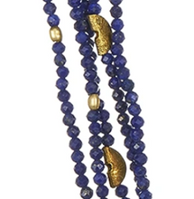 Load image into Gallery viewer, Half Moon 5-Strand Lapis Necklace
