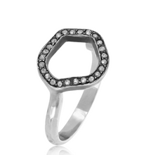 Load image into Gallery viewer, Halo Diamond Ring in Silver