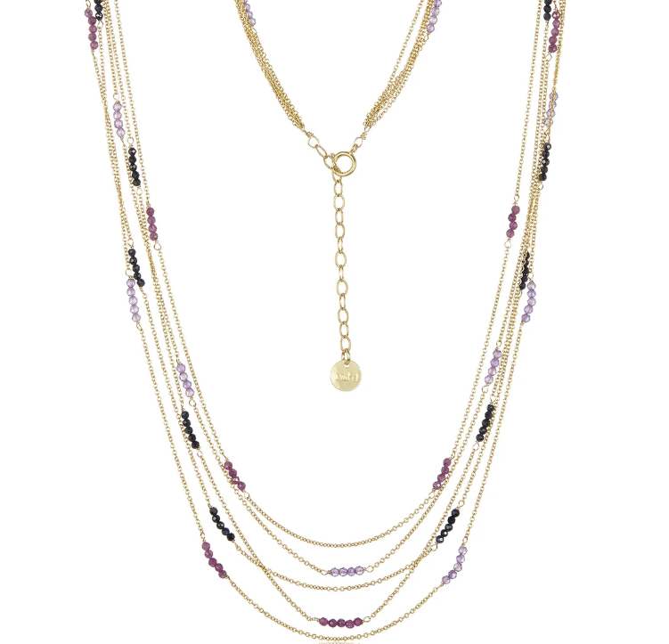 Multi Strand Necklace in Mixed Sapphire