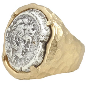 Gold Fira Framed Coin Ring