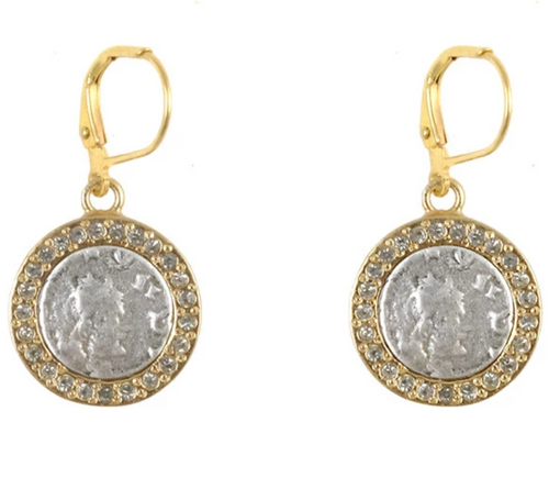 Gold Hestia Coin Earrings