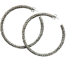 Load image into Gallery viewer, 2&quot; Silver Pavia Hoops with Crystals