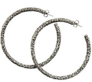 2" Silver Pavia Hoops with Crystals