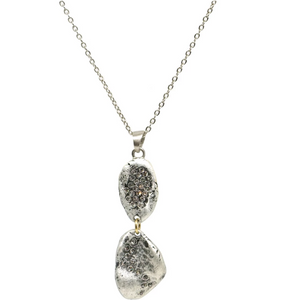 Silver Crystal Impression Necklace