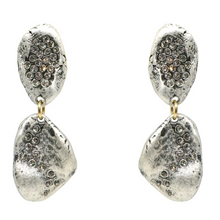 Load image into Gallery viewer, Gold Crystal Impression Earrings
