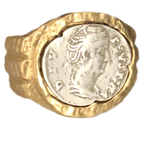 Gold Faustina Coin Ring