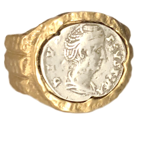 Gold Faustina Coin Ring