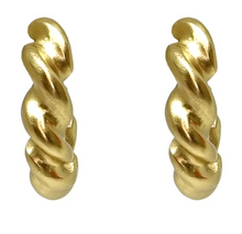 Load image into Gallery viewer, Gold Thick Twisted Hoops