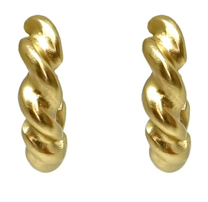 Gold Thick Twisted Hoops
