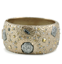 Load image into Gallery viewer, Siena Gold Marcasite Wide Bangle