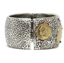 Load image into Gallery viewer, Silver Coin Thick Bangle