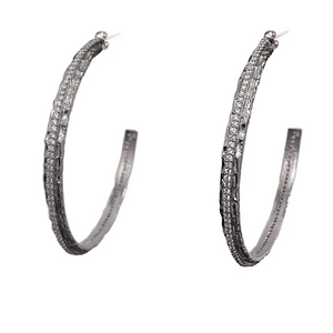 Gold Egy Crystal Thin Hoops