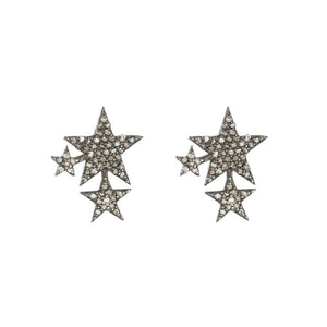 Brooklyn Diamond Pavé Triple Star Studs