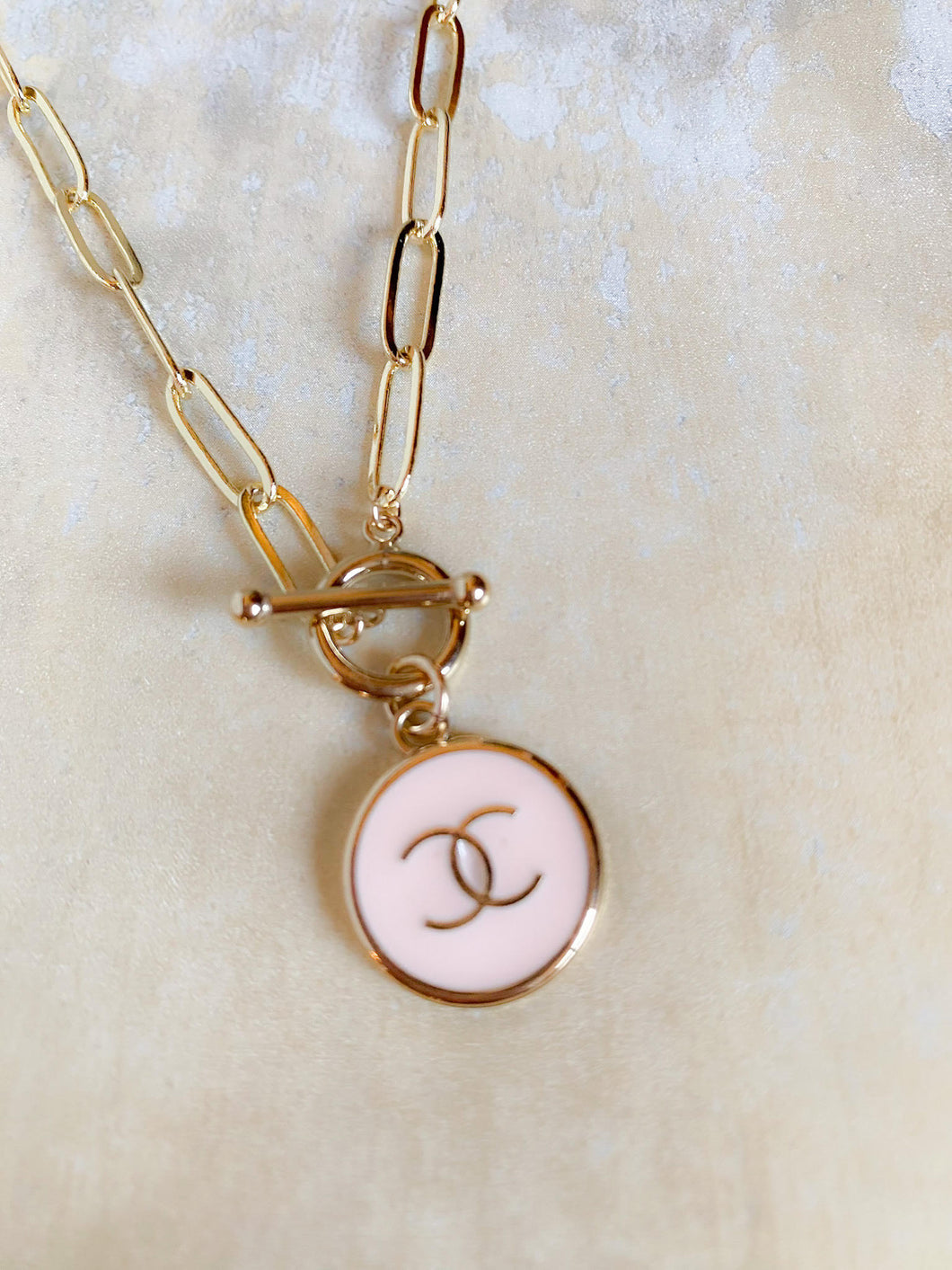Gold CC Necklace with pendant