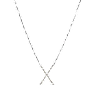 Brooklyn Diamond Pavé X Necklace