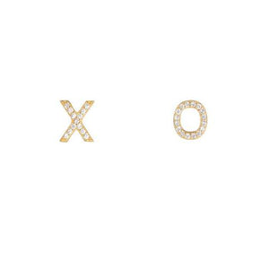 Melrose CZ Pavé XO Studs in Gold